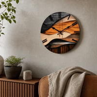Royal Opera Wavy Layered Wooden Wall Clock Silent