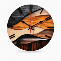 Royal Opera Wavy Layered Wooden Wall Clock Silent