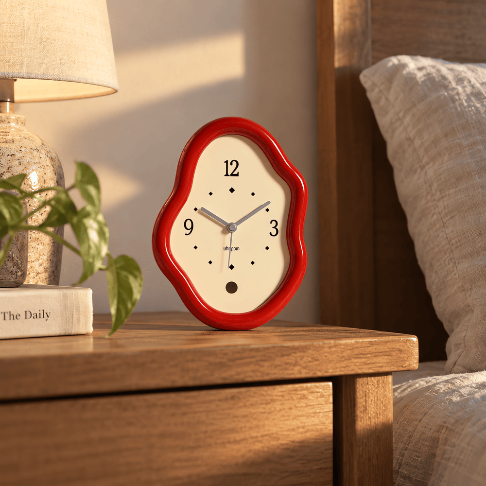 Royal Opera Wavy Wooden Table Clock