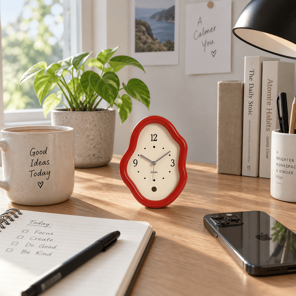 Royal Opera Wavy Wooden Table Clock