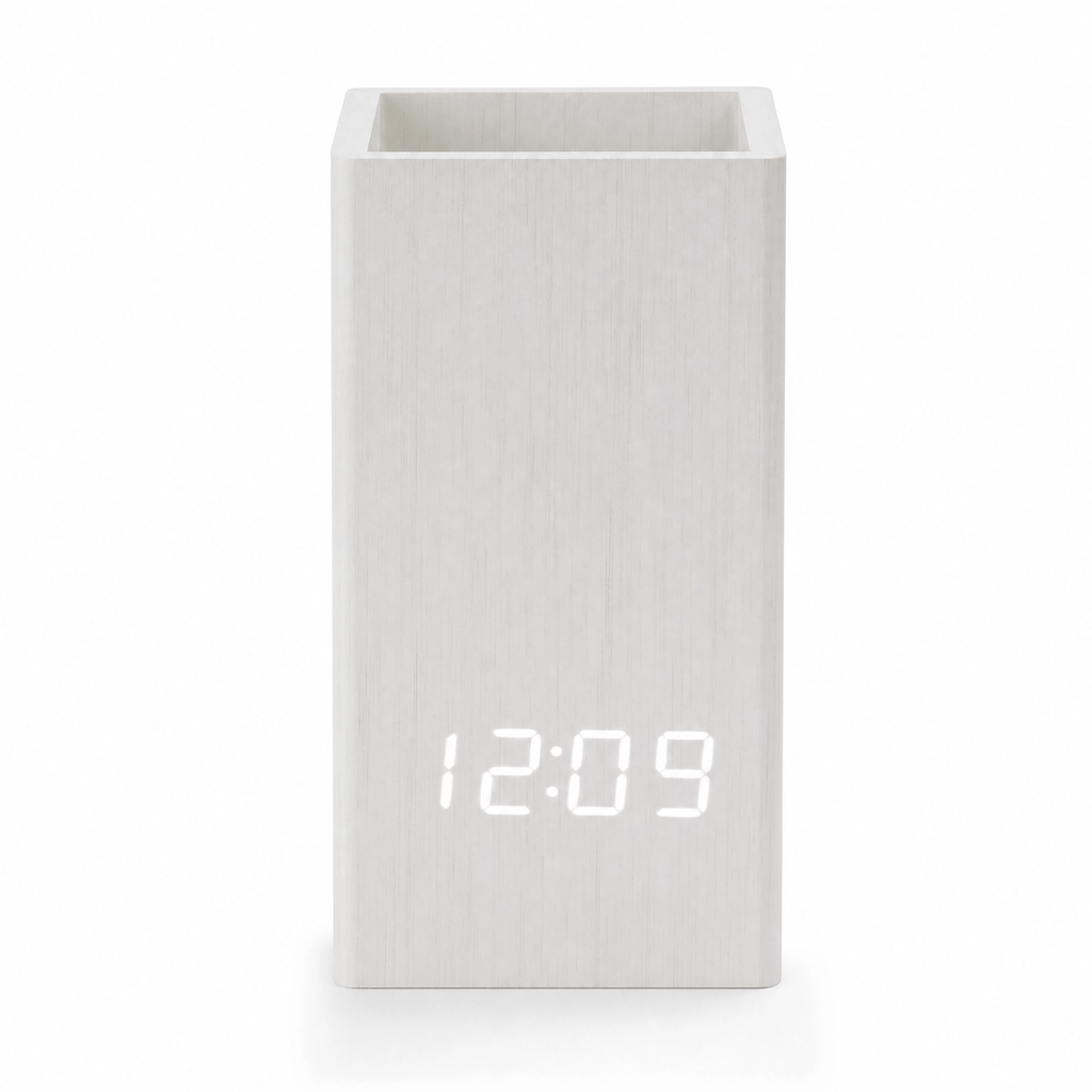 Royal Opera White Alarm Clock Digital Pen Holder