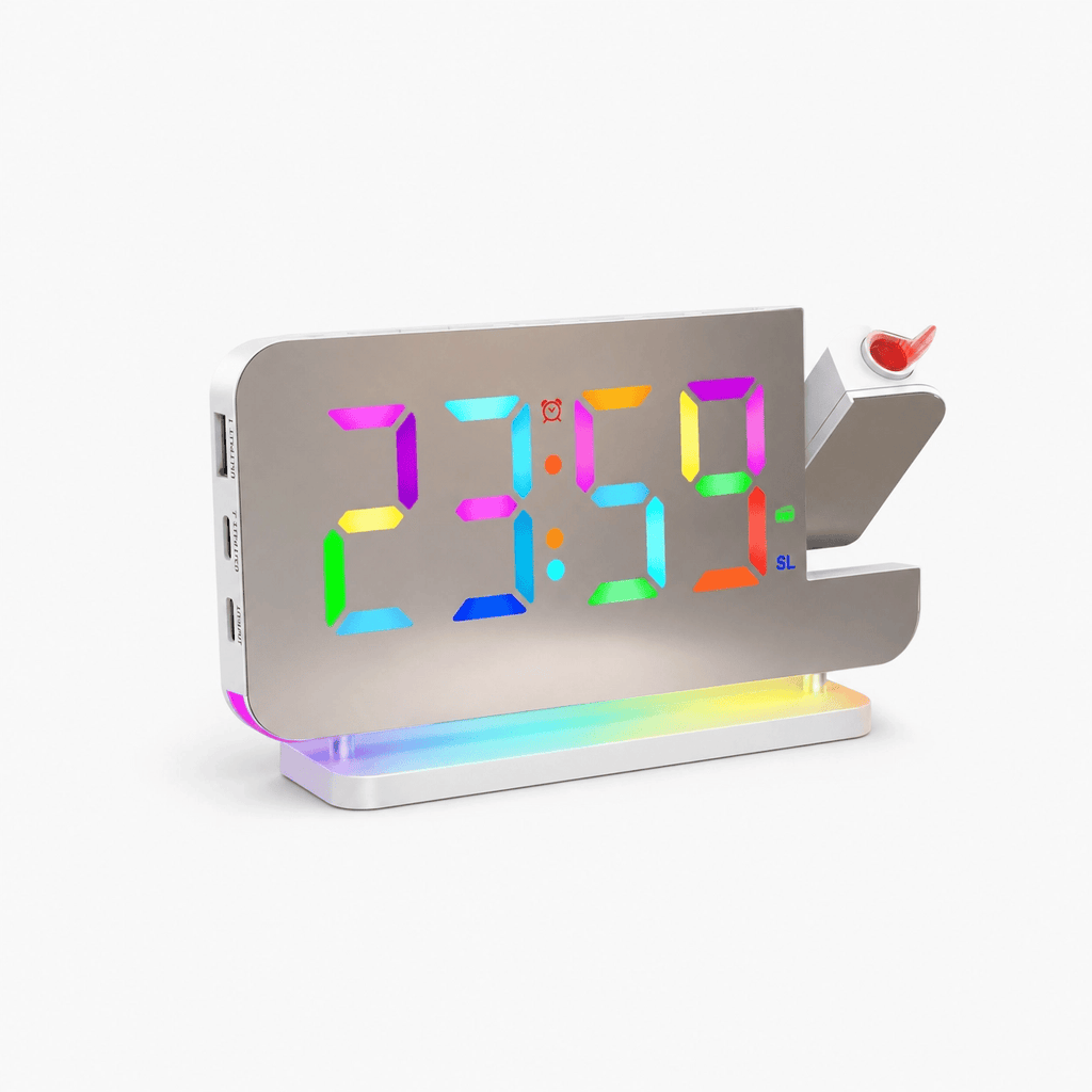 Royal Opera White Kids Alarm Clock Projector Radio