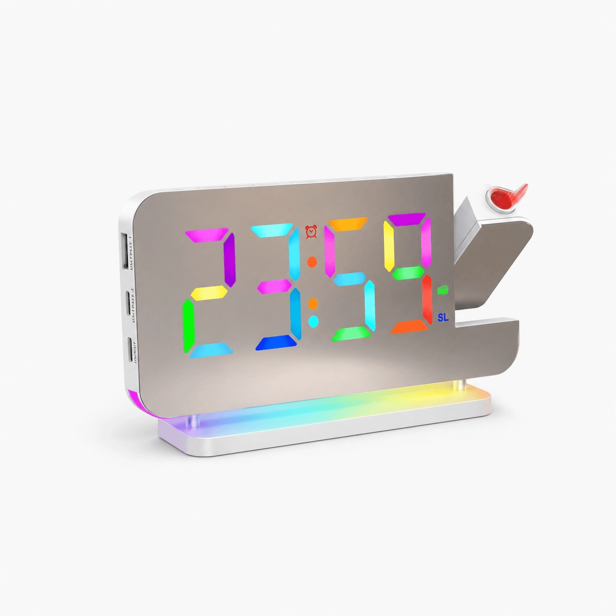 Royal Opera White Kids Alarm Clock Projector Radio