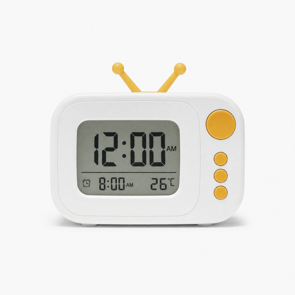 Royal Opera White Kids Alarm Clock Retro TV Shape