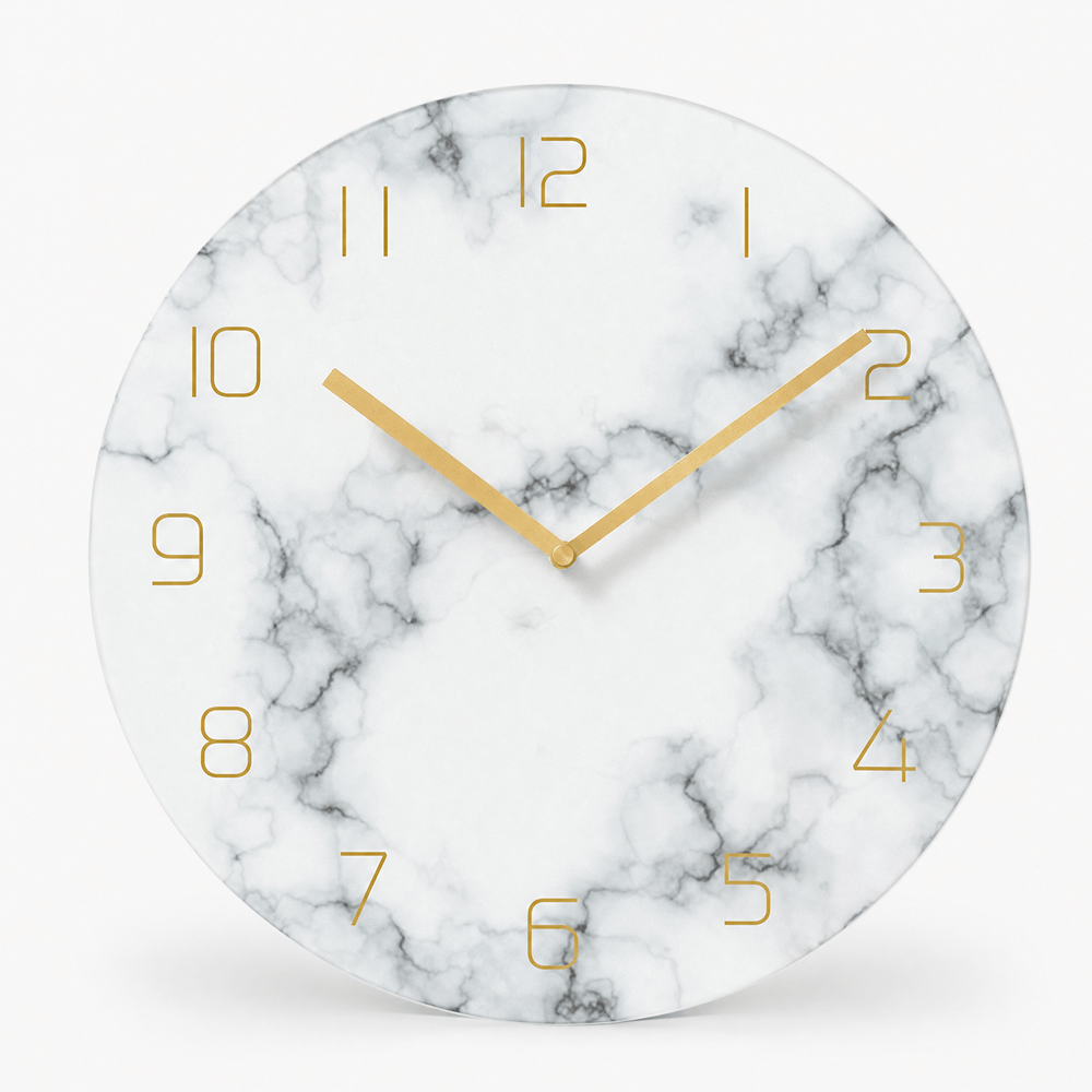Royal Opera White Marble Effect Silent Wall Clock