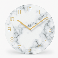 Royal Opera White Marble Effect Silent Wall Clock