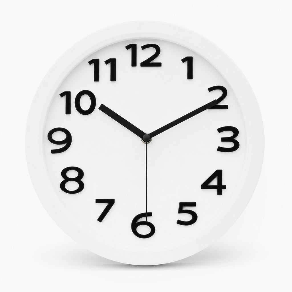 Royal Opera White Minimalist Silent Wall Clock Easy Read