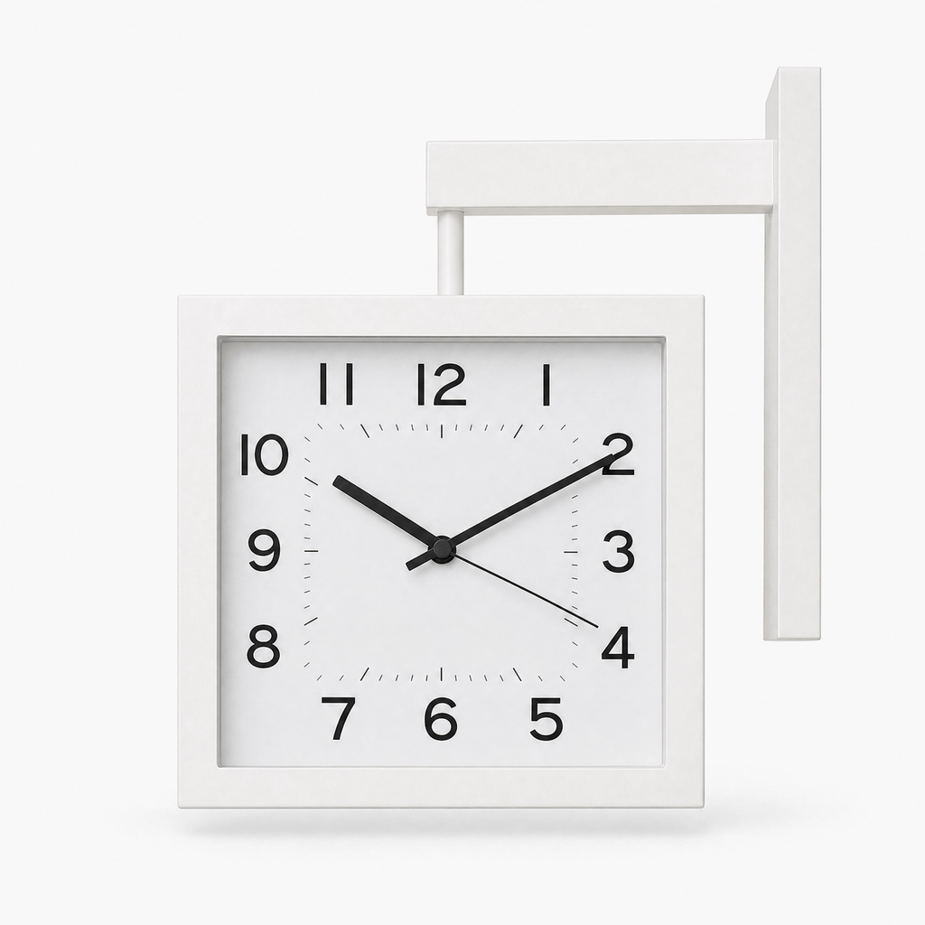 Royal Opera White Scandinavian Double Sided Wall Clock