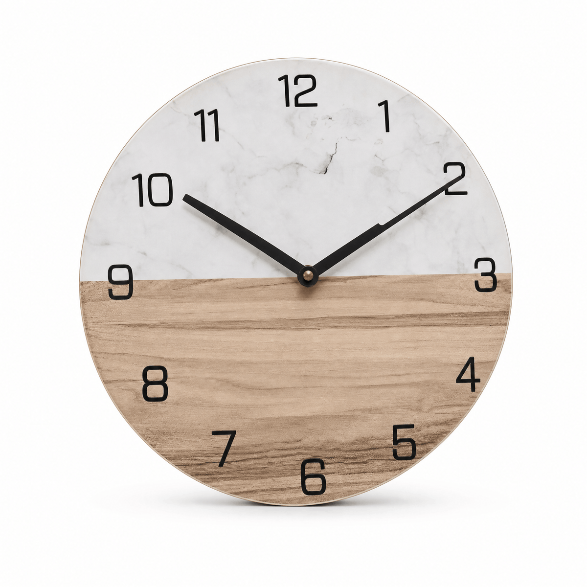 Royal Opera White & Wood Wall Clock Modern Living Room