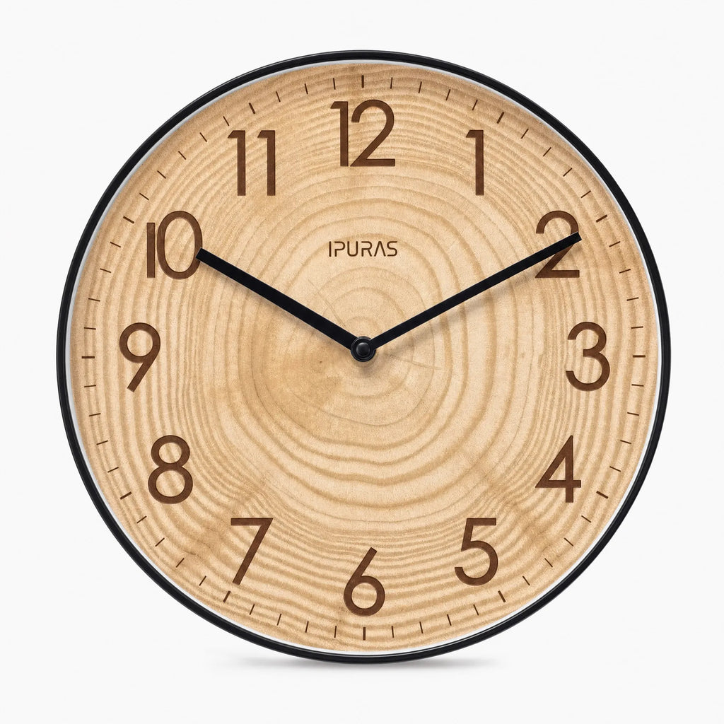 Royal Opera Wood / 25 cm Wall Clock Farmhouse Silent