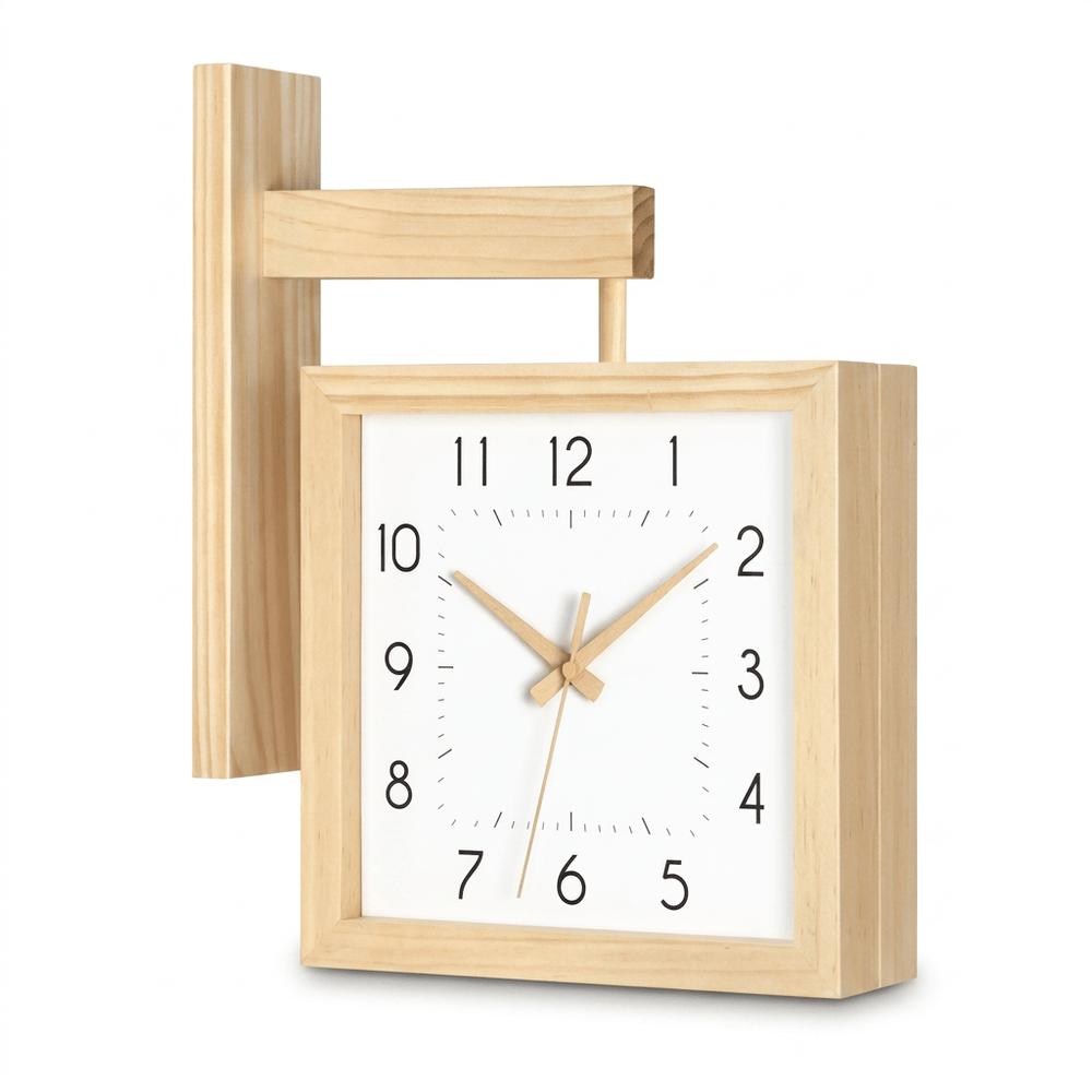 Royal Opera Wood - White Scandinavian Double Sided Wall Clock
