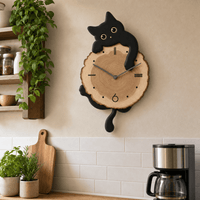 Royal Opera Wooden Clock Cat Design Kids Silent