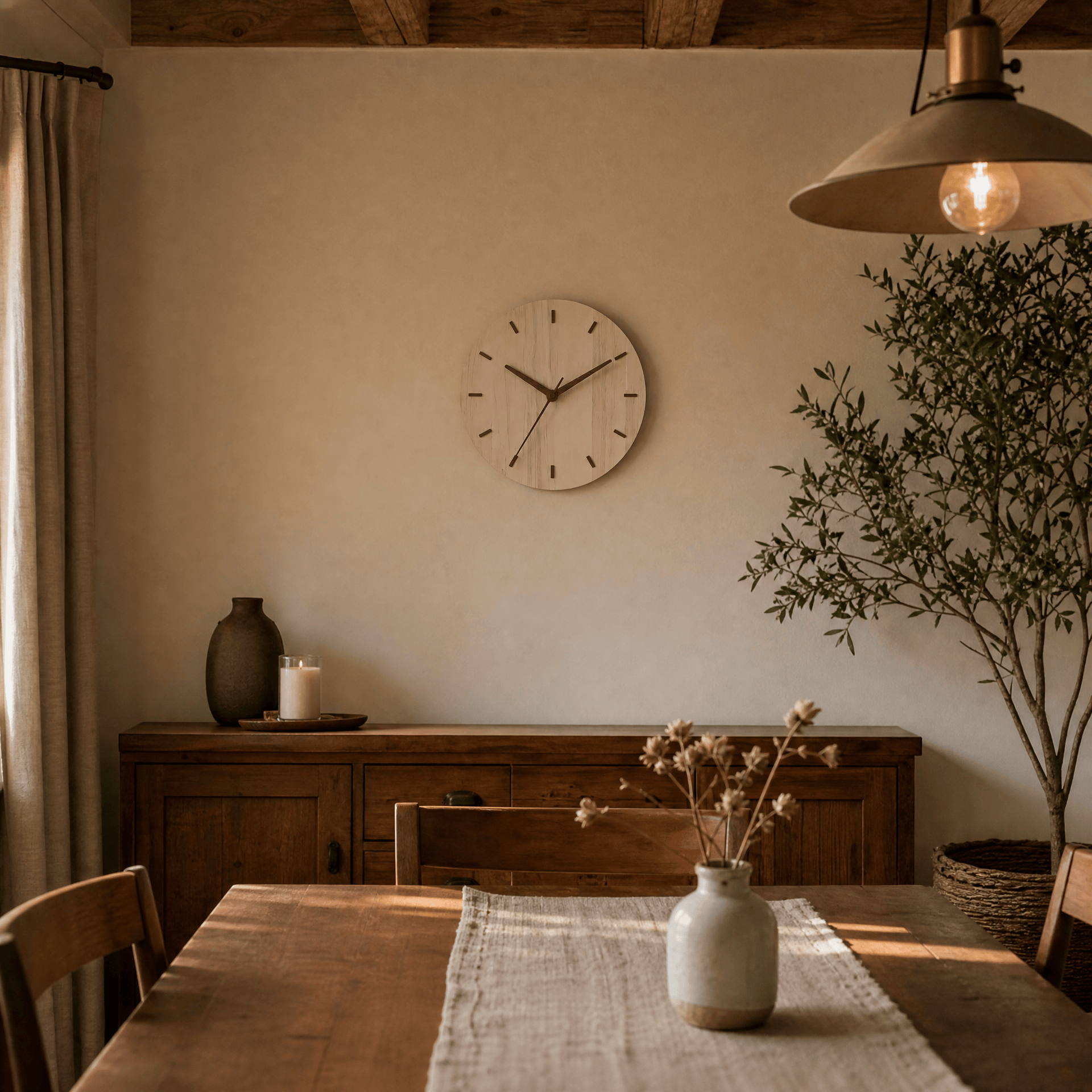 Royal Opera Wooden Clock Silent Living Room