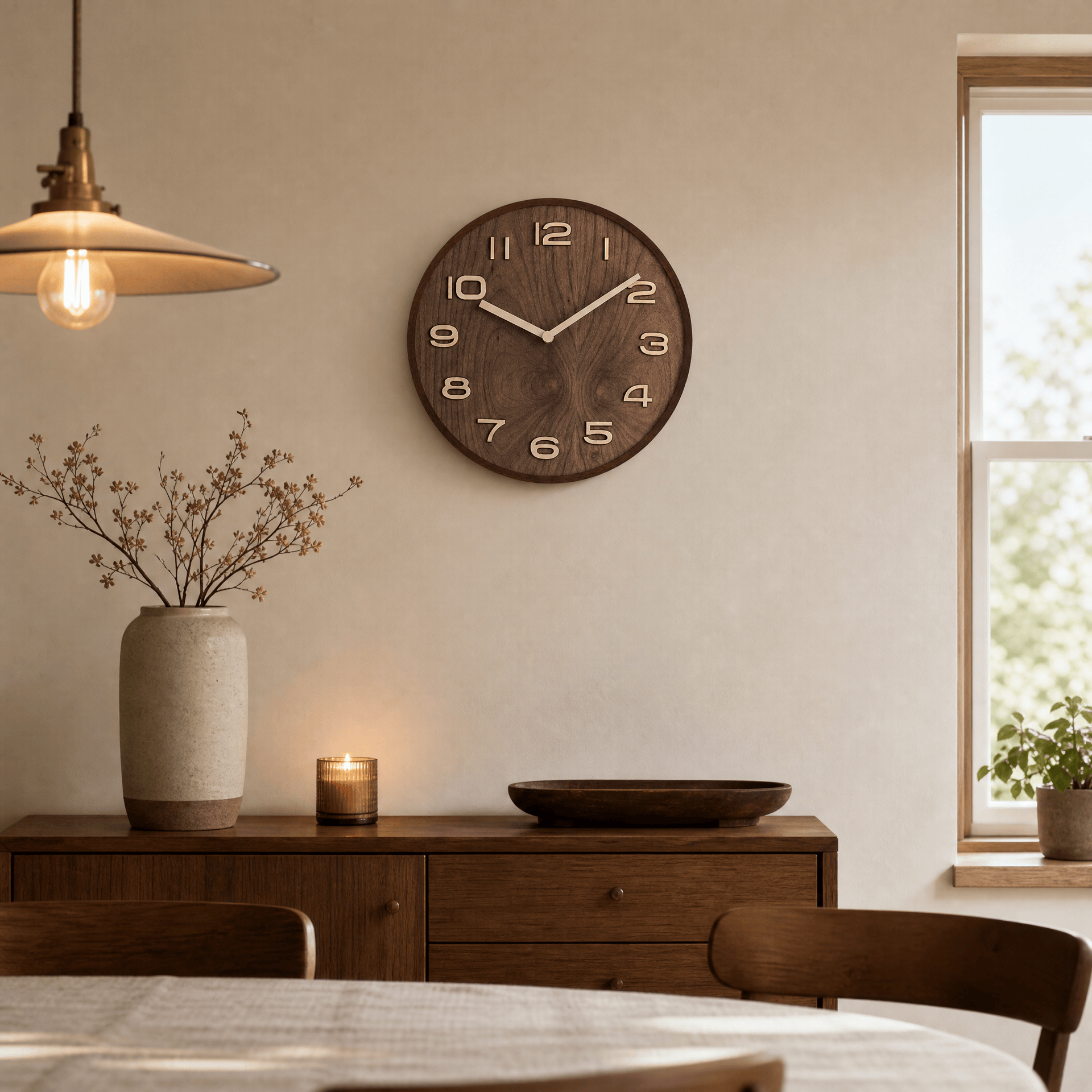 Royal Opera Wooden Clock Two Tone Silent