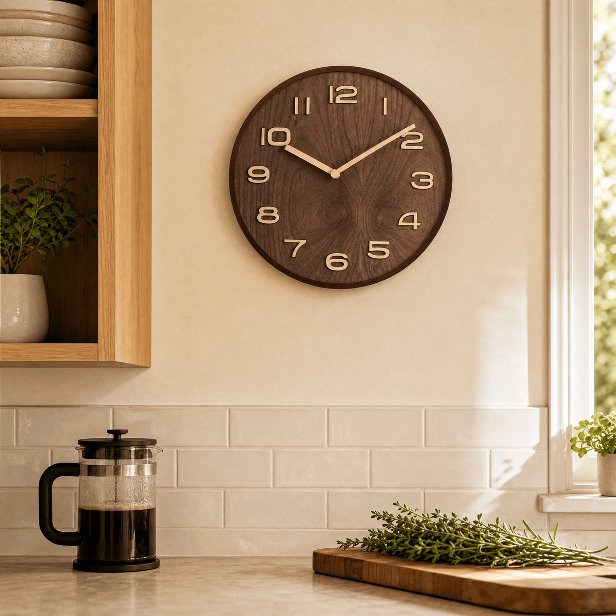 Royal Opera Wooden Clock Two Tone Silent