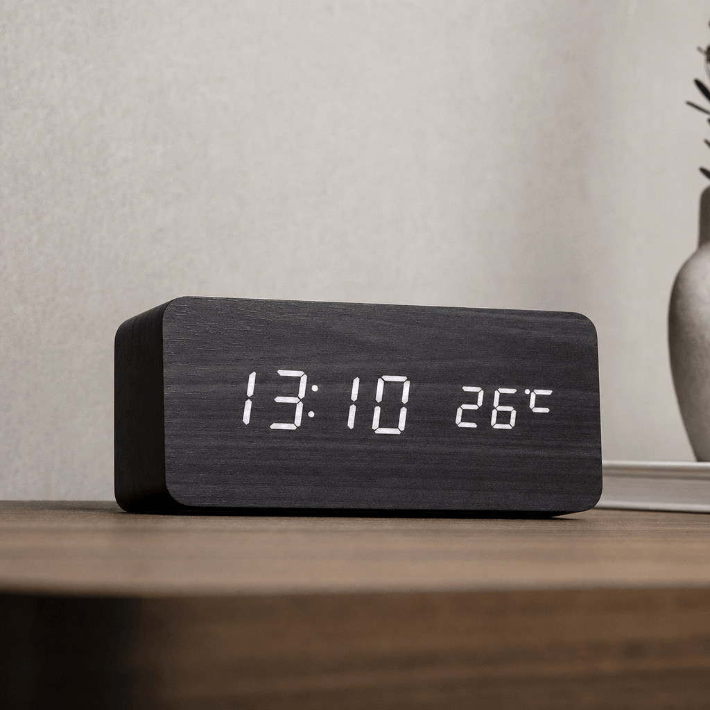 Royal Opera Wooden Digital Alarm Clock Multifunction