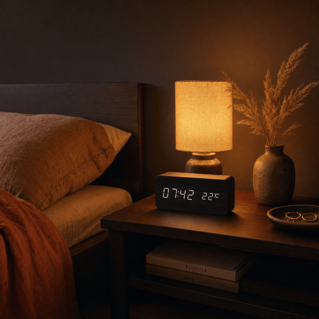 Royal Opera Wooden Digital Alarm Clock Multifunction