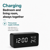 Royal Opera Wooden Digital Alarm Clock Multifunction