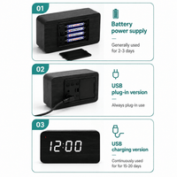 Royal Opera Wooden Digital Alarm Clock Multifunction