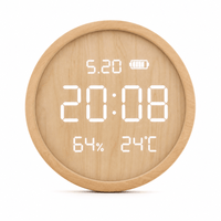 Royal Opera Wooden (Round) Digital Wooden Wall Clock Silent