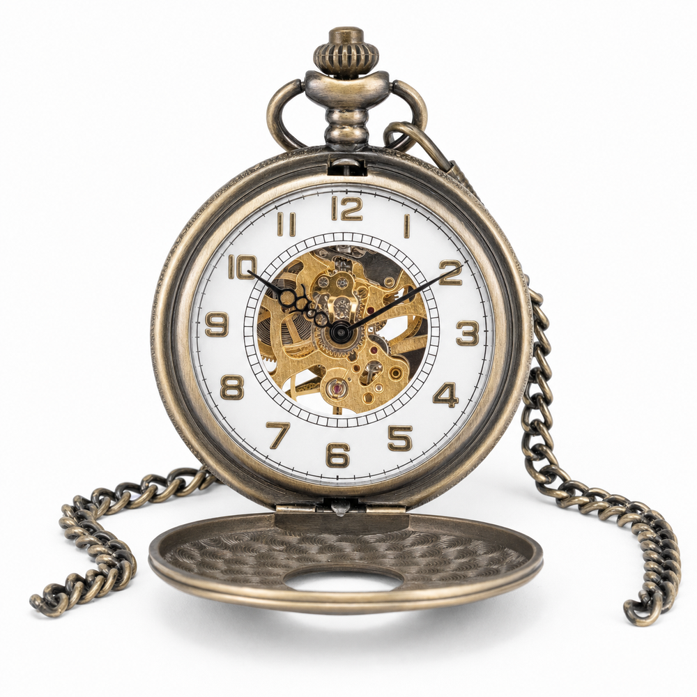 Mechanical Engraved Pocket Watch For Men