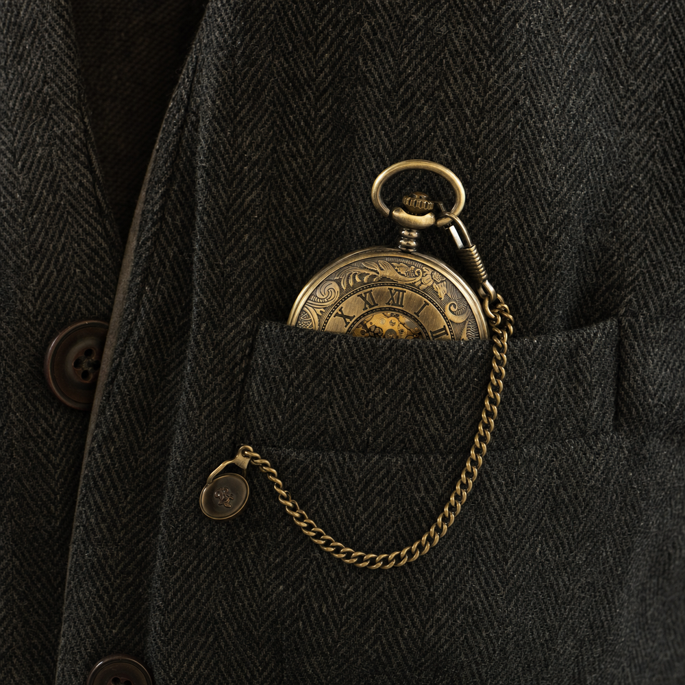 Mechanical Engraved Pocket Watch For Men