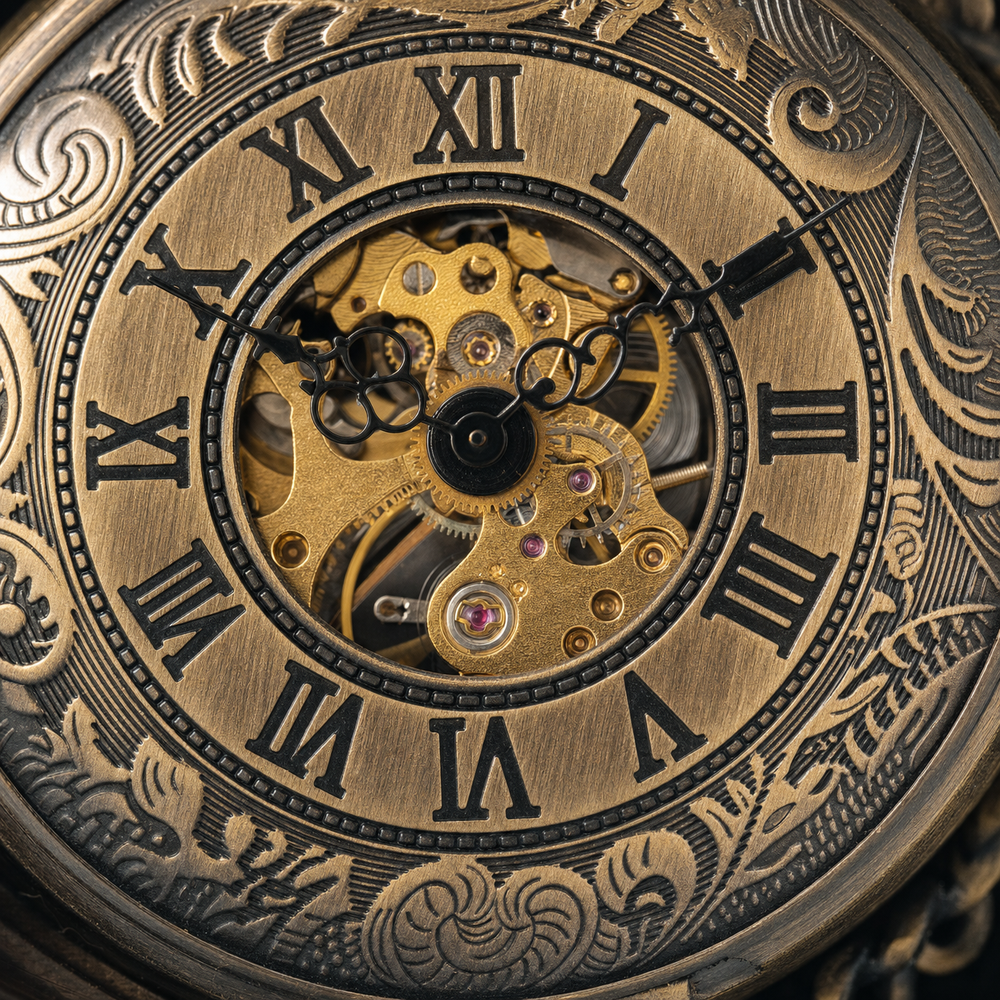 Mechanical Engraved Pocket Watch For Men